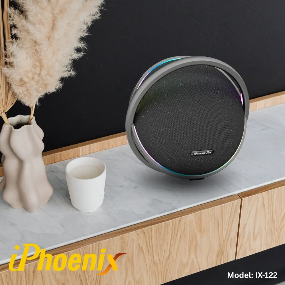 Iphoenix Pro IX-122 Portable Bluetooth Speaker 100W Peak Power 12000mAh Battery 9H Playtime Built-in Subwoofer TWS Stereo Pairing DSP Chip IPX5 Waterproof RGB Light High-End Sound for Home & Outdoor