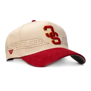 Woodn Grail USC Trojan Upside Down Key Script Snapback Hat - Cream, Cardinal