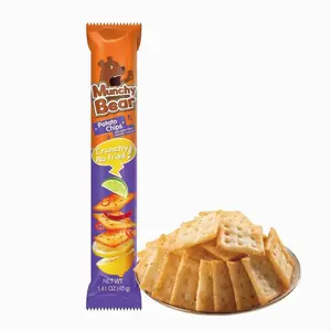 Munchy Bear Baked Savory Crackers – 3 Flavor Variety Pack (Tomato, BBQ & Spicy Lemon) 9Packs Non-Fried Crispy Crackers Halal-Certified Healthy Snack for Home, Office & On-the-Go
