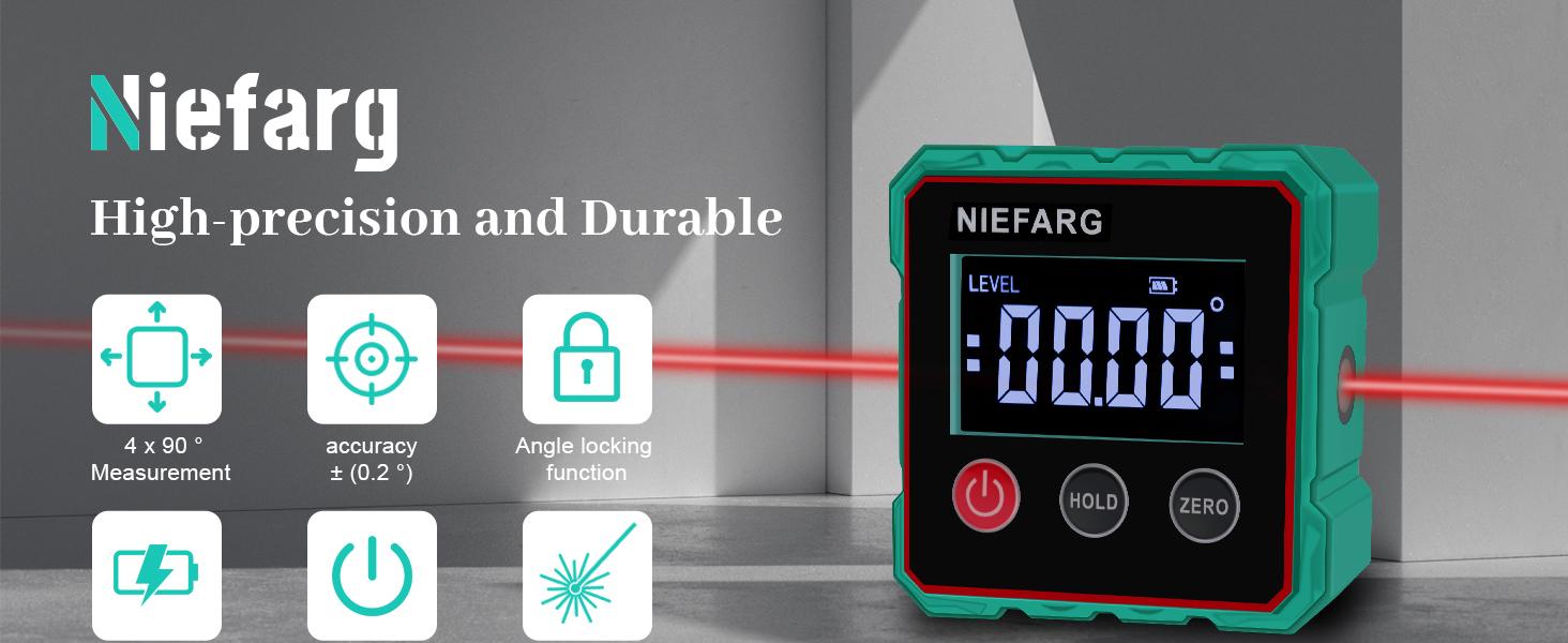 Magnetic Digital Angle Finder with Dual Laser Guide & 360° Magnetic Attachment Rechargeable Angle Meter for Woodworking Construction and Machinery Magnetic Digital Angle Finder with Dual Laser Guide & 360° Magnetic Attachment Rechargeable Angle Meter for Woodworking Construction and Machinery