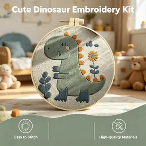 Cute Dinosaur DIY Embroidery Kit, New Handmade Punch Needle & Rug Punch Set, Perfect Gift for Friends and Family, Creative Craft Supplies