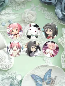 Anime Themed Brooch, Cute Girl Portrait Design, Collectible Decorative Accessory, Light Effect Feature, Fashion Creative Gift