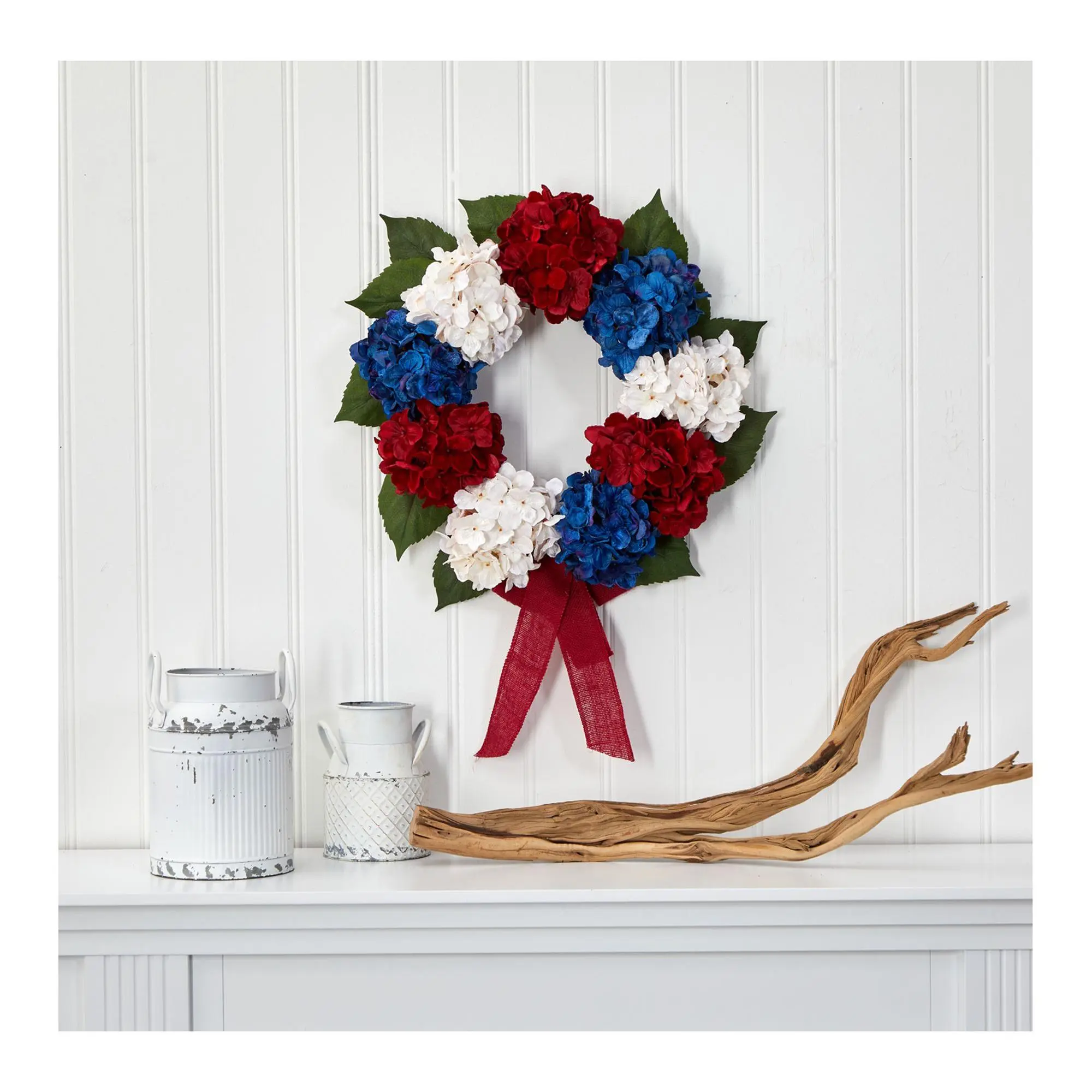 Nearly Natural 24" Hydrangea Artificial Wreath