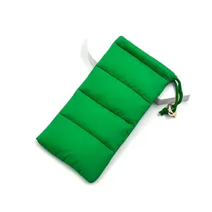 Soft Nylon Eyeglass Case with Drawstring Closure, Fashionable Women's Glasses Bag, Multicolor Options, Ideal for Reading Glasses Protection