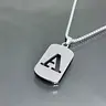 Men's Cool Stainless Steel Custom Initial Pendant Necklace - Hip Hop Geometric A-Z Alphabet Jewelry, Personalized Initial Tag Pendant, Fashion Cool Accessories, Men's Accessories, Unisex Birthday Gift