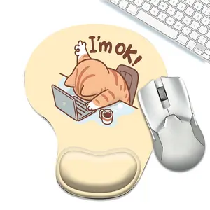 Cute Orange Cat  Ergonomic Mouse Pad with Wrist Rest, Gel Wrist Support Mousepad, Pain Relief Laptop Computer Mouse Pad, Non-Slip Mouse Pads for Office & Home