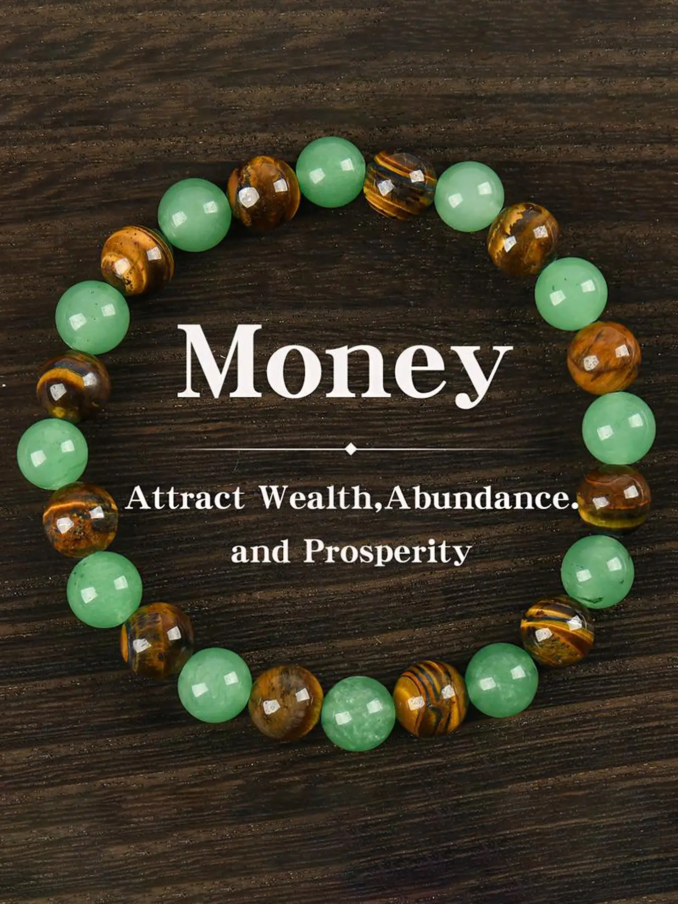 1 Alprena Money Attraction Bracelet with Chrysoprase and Tiger's Eye - Blue Friendship Bead Bracelet Jewelry Protection Bracelet Encouragement Gift Fa