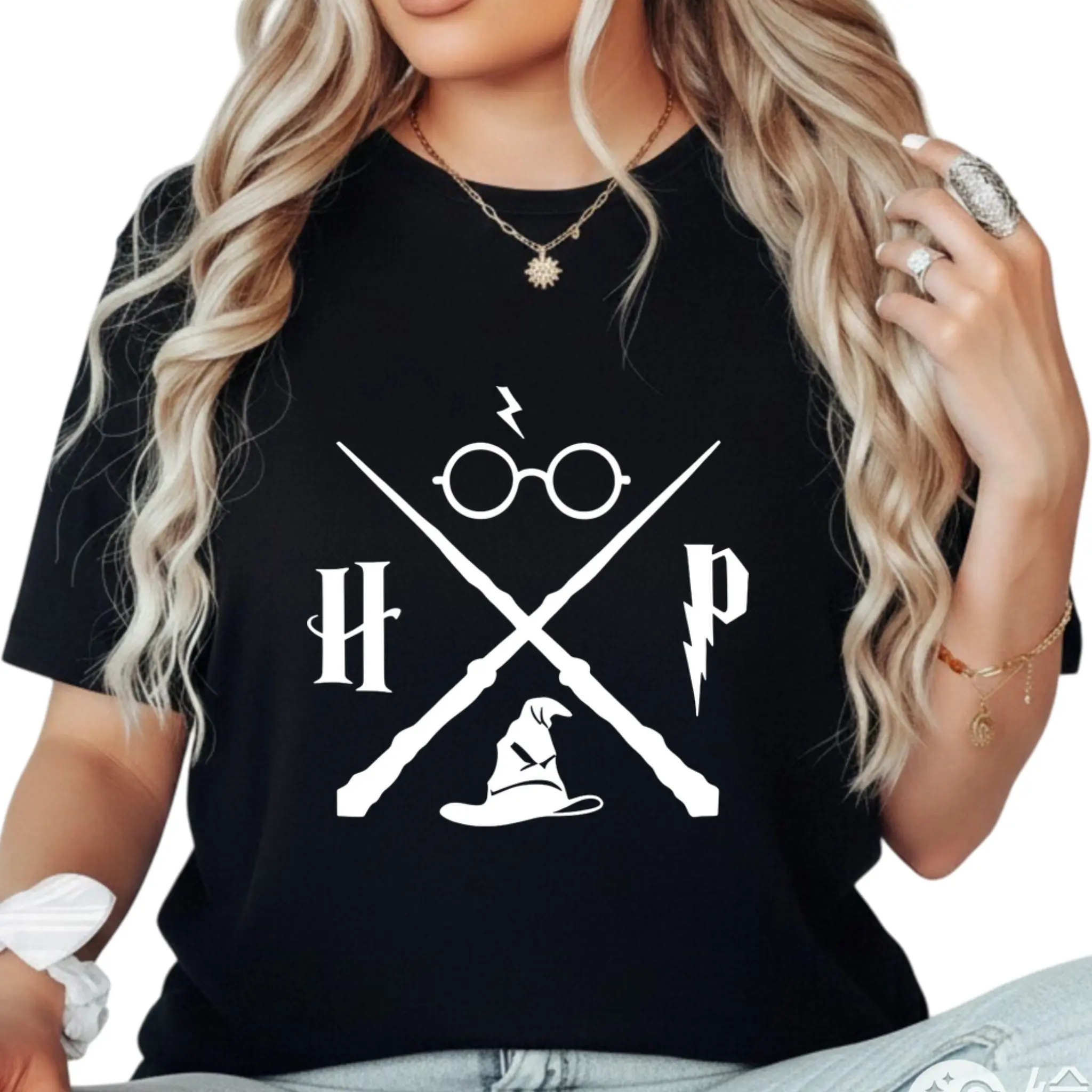Wizard Hat Shirt Wizard Wand T Shirt HP Shirt Gift Short Sleeve Graphic T Shirts Magic School T-shirt Summer Fashion Tees