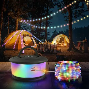 Black Multicolor Camping Light Retractable Design for Tent Outdoor Decor