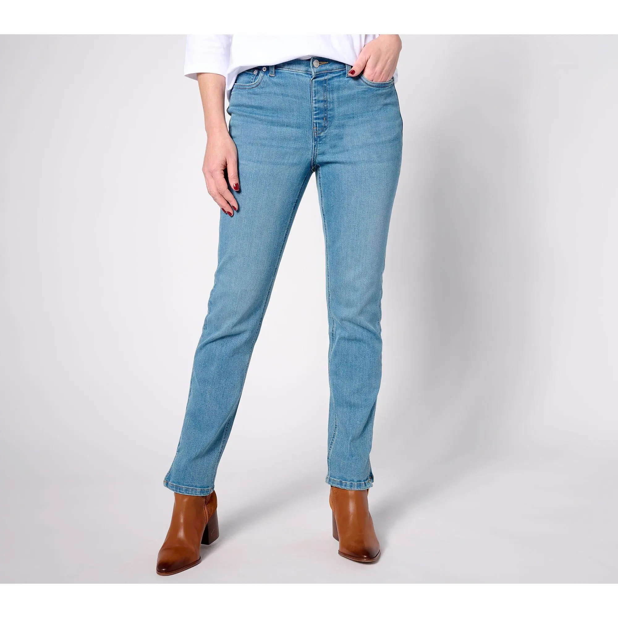 Denim & Co. Regular Easy Stretch Utility Back Pocket Jean