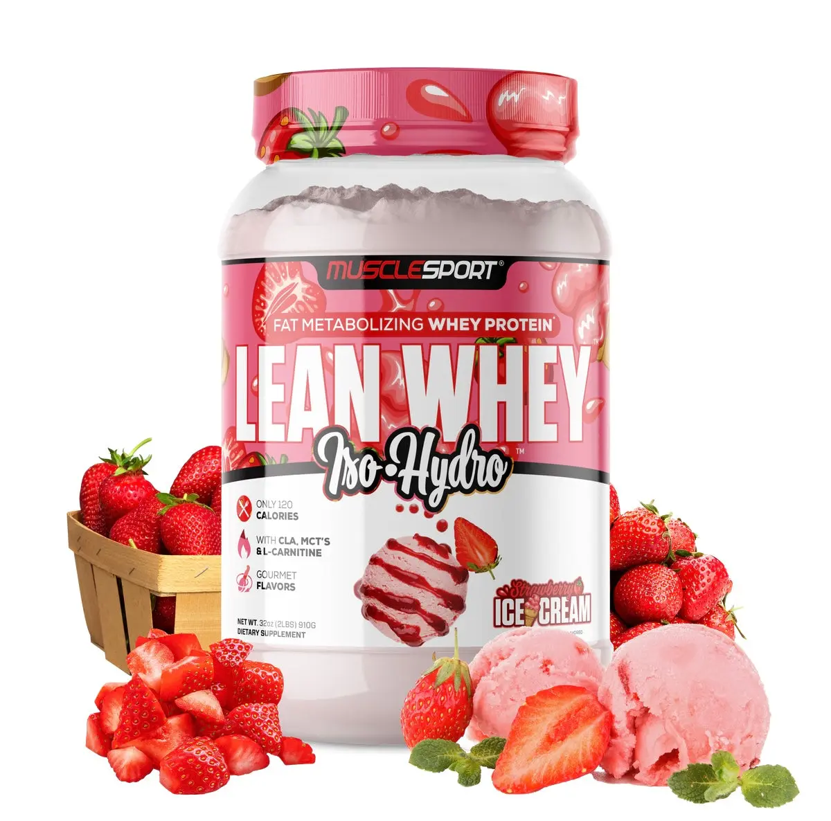Musclesport Lean Whey Protein | 25g Protein Per Serving | Whey Isolate and Peptides | Keto Friendly Low Fat Clean Protein Powder | Available at Prime Sports Nutrition