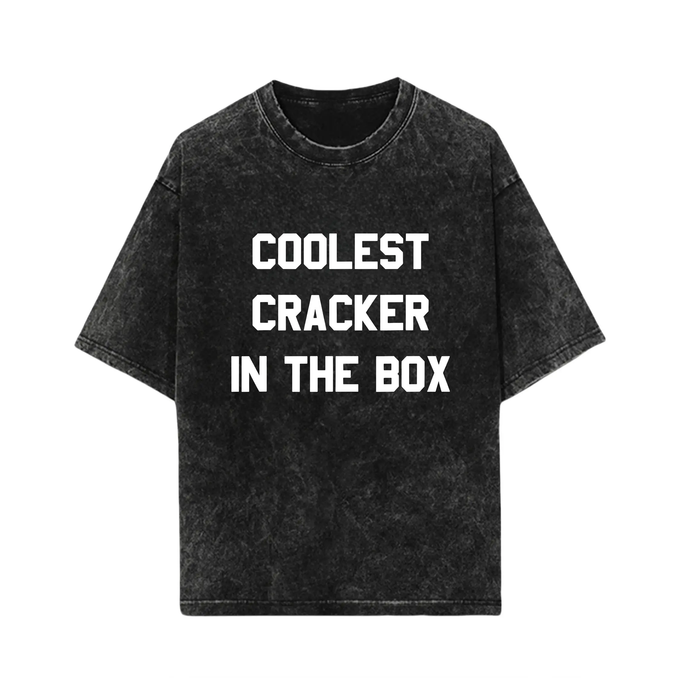 Graphic T-Shirt for Men, "Coolest Cracker in the Box" Design - Lightweight Casual Short-Sleeve Round Neck Top in Soft 100% Cotton