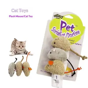 Cat Toy Mice Plush Simulation 3 Pack with Catnip Interactive Kitten Toys for Indoor Cats