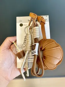 Multi-Layer Patch Cow Horn Bag Milk Tea Cup Strap Keychain, Unique Accessory, Small Item Decor, Fashionable Gift Idea, Hanging Ornament, Charm, Keychain For Bags