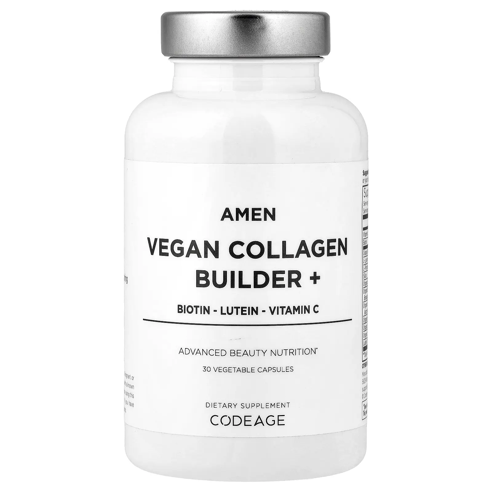 Codeage Amen, Vegan Collagen Builder+, 30 Vegetable Capsules
