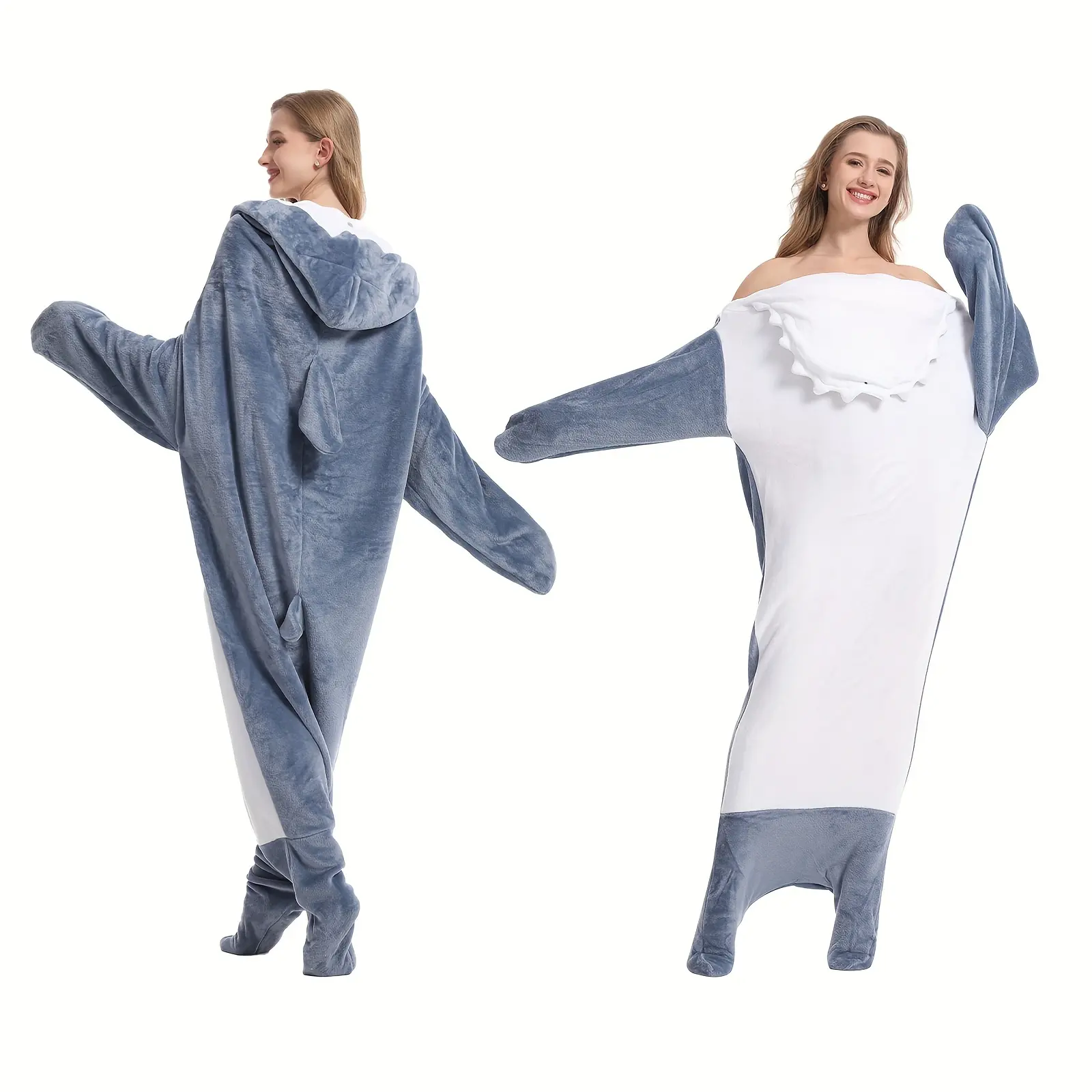 Shark Blanket Hoodie, Durable Shark Blanket, Soft Comfortable Shark Sleep Bag, Cozy Shark Clothing for All Seasons, Loungewear