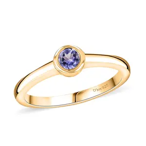 Shop LC Tanzanite 0.25 ctw Solitaire Ring in 18K Vermeil Yellow Gold Over Sterling Silver Size 8
