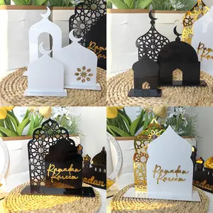 Acrylic Islamic Religious Moon Desktop Decorative Ornament, Art Decor Home Decoration, Mosque and Home Decor, Ramadan Gift Recommendation, Elegant Design