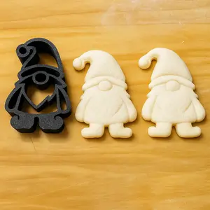 Gnome Cookie Cutter Non-Toxic Durable Food-Safe Plastic for Holiday Baking Gingerbread & Crafts Adorable Gnome Design