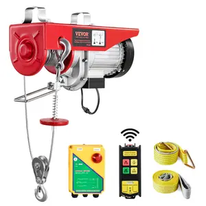VEVOR Electric Hoist, 1320 lbs Lifting Capacity, 1150W 110V Electric Steel Cable Winch with Wireless Remote & Emergency Brake, 40ft Single Cable Lifting Height, Pure Copper Motor for Garage, Warehouse