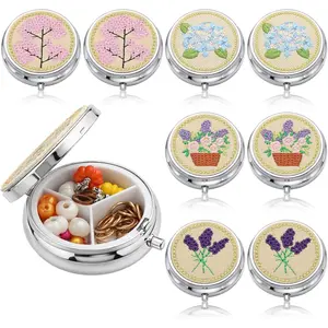 8 count Bridesmaid Proposal Boxes Gifts Bulk, Embroidered  Box with Mirror, Floral Mini Travel  Organizer Case, Gifts for Mother Women Girl Bachelorette Engagement Party Favor
