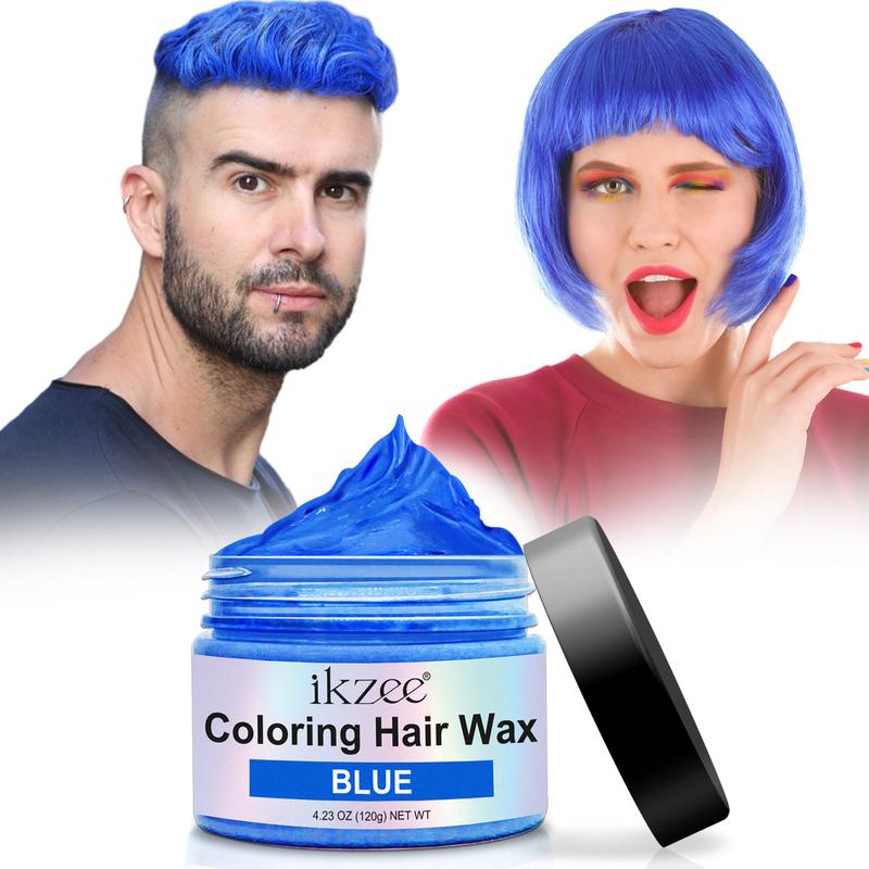 IKZEE Hair Coloring Wax, DIY Temporary Hair Color Dye, Disposable Instant Matte Hairstyle Mud Cream Hair Pomades for 9 Colors to Cosplay Nightclub Masquerade Transformation (120g) Cosmetics Outdoorfun Haircare