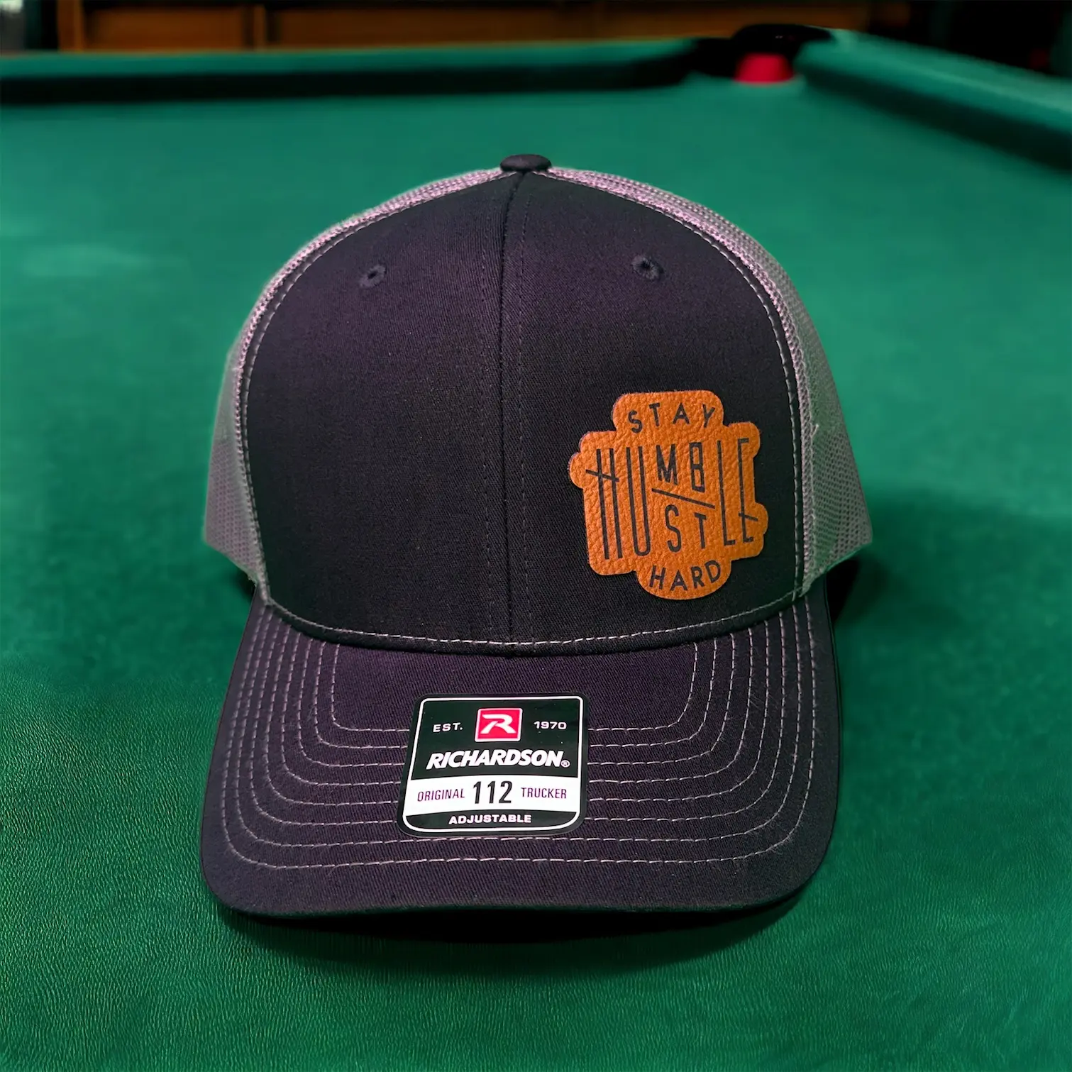 Stay Humble Hustle Hard Richardson 112 trucker snap back hat