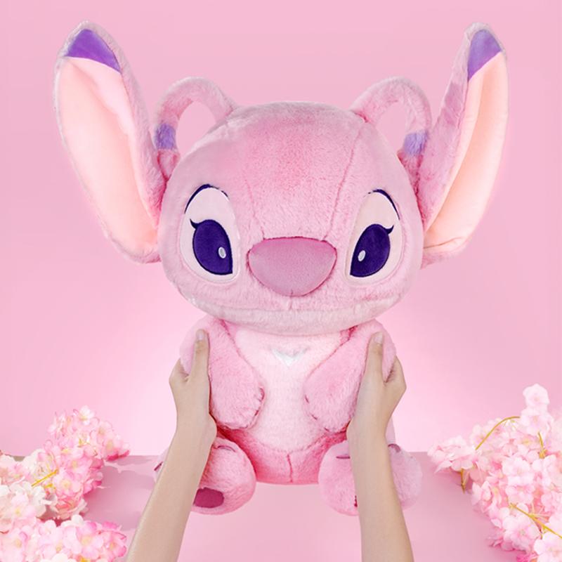 Disney Angel Soft Plush Toy Stitch & Angel Plush Dolls for Kids Adults Fans,23.62"Large-Size, Cuddly Character with Fuzzy Texture and Embroidered Details, Flexible Floppy Ears, Disney Plushy Suitable for All Ages, Cuddly Collectibles,Holiday Gift(1pc)