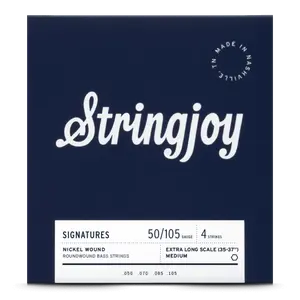 Stringjoy 50-105 Extra Long Scale 4 String Medium Gauge Signatures - Nickel Wound Bass Guitar Strings