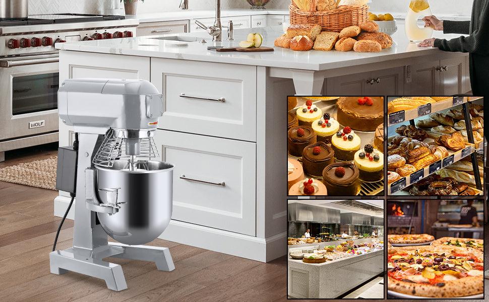 【Christmas Deal】GARVEE Commercial Food Mixer in 10QT and 15QT sizes, featuring a professional large stand mixer design with 3-speed adjustable settings, heavy-duty electric dough mixing, industrial-grade steel bowl and dough hooks for restaurant use