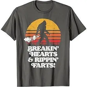 Sasquatch Breakin Hearts & Rippin Farts! Funny Bigfoot Sun T-Shirt