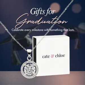 Blake 18k White Gold Plated Halo Pendant Necklace with Simulated Diamond Crystals