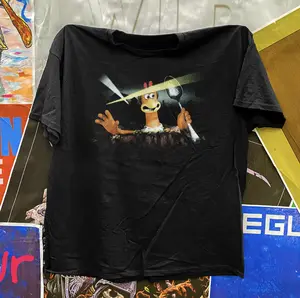 2000 Promo 'Chicken Run' Tunnel T-Shirt, Y2k Logo Graphic Tees , Unisex Tshirt, Gifts Shirt, Menswear Womenswear Streetwear, Aesthetic, Heavyweight Cotton Comfort Top Regular Fit Y2k Outfit Outdoor Affliction Clothes