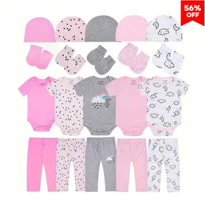 JY.COZY FOR BABY Newborn Baby Unisex One-Piece Bodysuits Baby Gift 20-Pack with Assorted Colors and Patterns Newborn Baby Girl Clothes