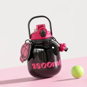 Sidagar 60oz Big Water Bottle for Women, S316L Stainless Steel Insulated Tumbler Cup with Straw & Carry Handle, Leak Proof 2-in-1 Water Bottle with Straw & Sip Lid, Large Capacity Cup