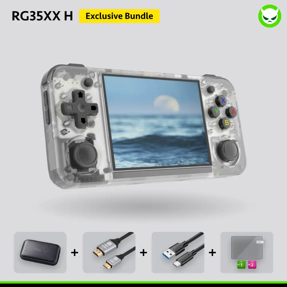 Anbernic RG35XX H Handheld Game Console【Buy 1 Get 1 HDMI 4K Cable+1 Fancy Case+1 Screen Protector+1 Type-C Cable】3.5-inch IPS Screen 640:480 H700 Quad