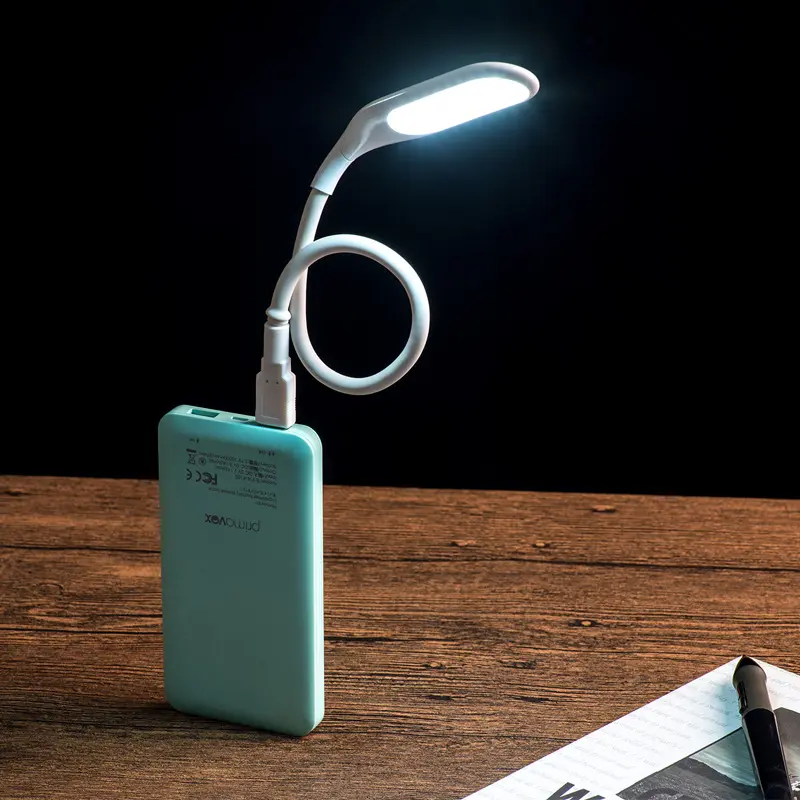 Portable Plug-In USB LED Interior Lamp Accessory - Touch Control, 3-Level Dimmable Eye Care LED Light with Adjustable LEDs for Power Bank, Laptop, Mobile Phones