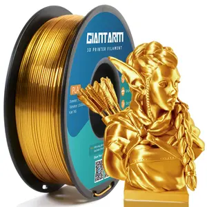 GIANTARM 3D Printer Filament Silk Gold PLA 1Kg Spool 1.75mm Diameter +/- 0.03mm Accuracy Shiny Finish Less Tangle Easy to Use