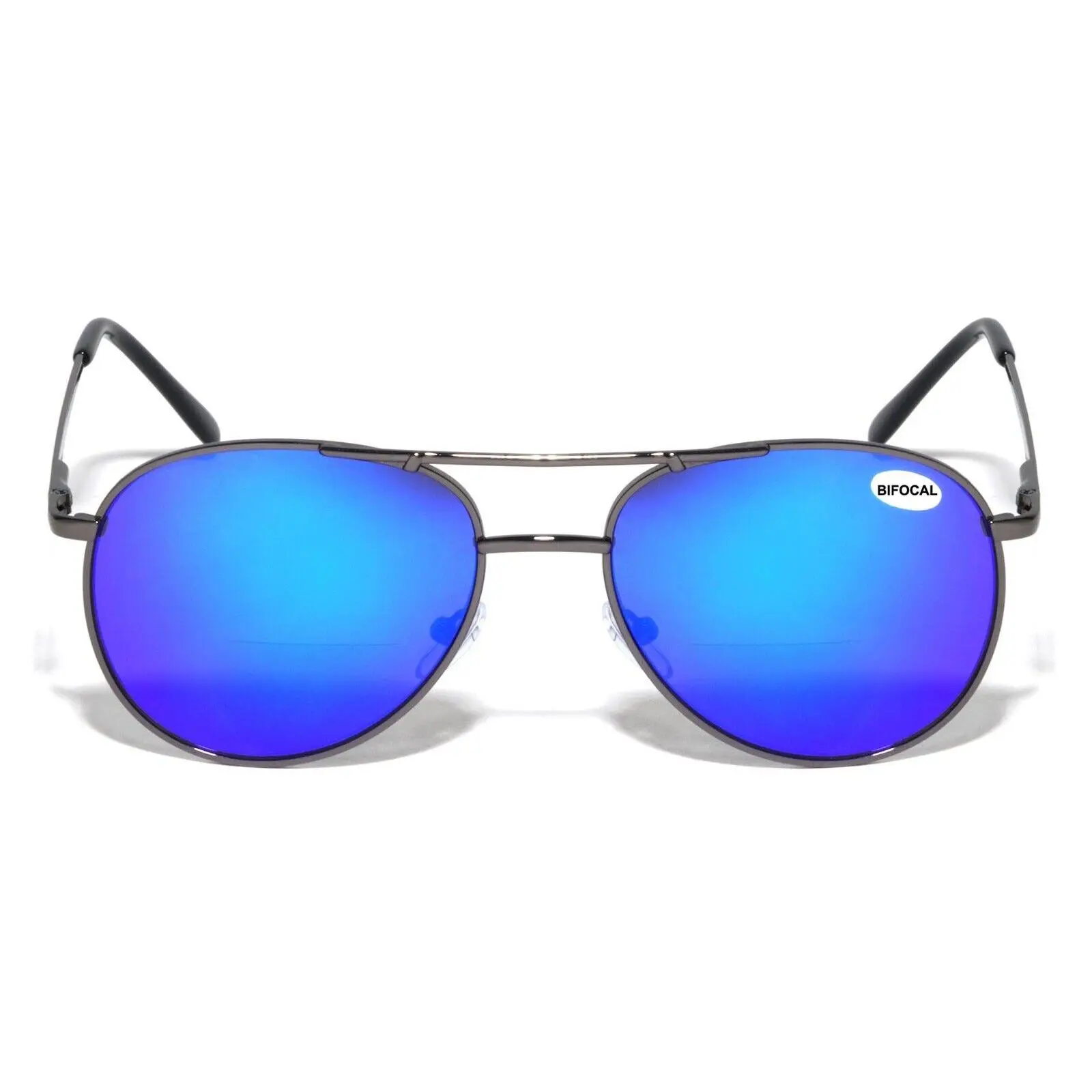 Metal Tear Drop Reading Sunglasses - Mirror Bifocal - Outdoor Reader UV400