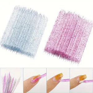 50-Piece Glittery Shimmering Finish Dual-Sided Acrylic Nail Sticks, Essential Multi-Purpose Cuticle Remover Tools for Nail Care, High Quality Nail Supplies