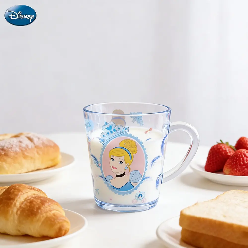 Disney Cinderella Water Cup, 260ML Transparent Crystal Abs