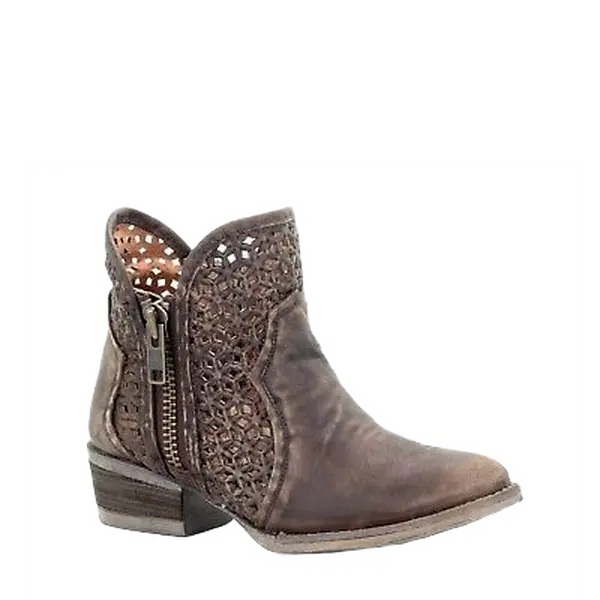 Circle G by Corral Ladies Brown Cutout Shortie Boots Q5019
