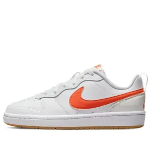 Nike Court Borough Low 2 (GS) Kids' Sneaker, Low-Top Classic Look in White & Orange for Casual Wear and Light Sports, Sporty Chic