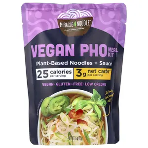 Miracle Noodle Vegan Pho Meal Kit, Plant-Based Noodles + Sauce , 7.6 oz (215 g)