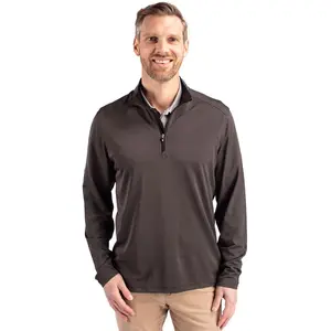 Cutter & Buck Virtue Eco Pique Micro Stripe Recycled Mens Quarter Zip