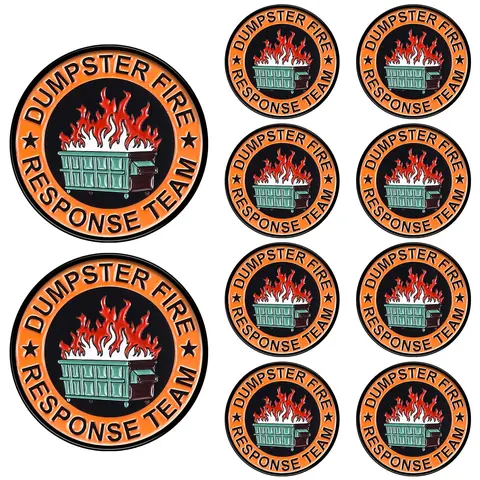 6/12pcs Dumpster Fire Pins Bulks Humorous Appreciation Gift for Nurse Teacher Employee Coworkers Team Leader Trash Fire Alloy Pin Emotional Support Decorative Jewelry Accessories for Decorate Jackets Hats Backpacks