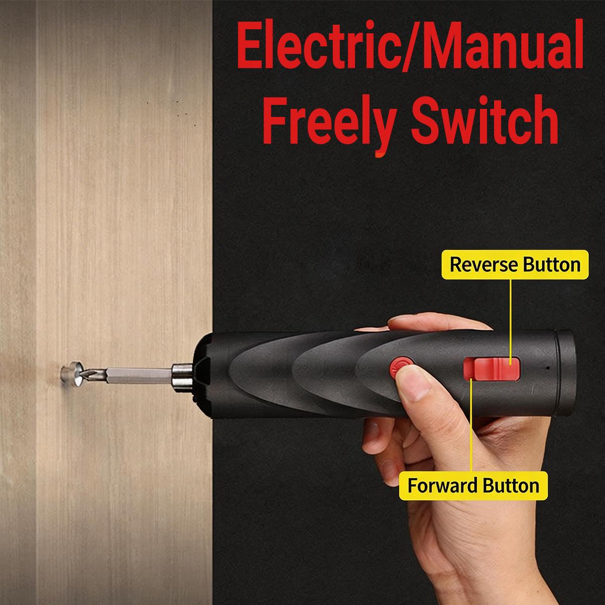 Wireless Electric Screwdriver, Hybrid Manual & Electric Modes, Ultra-Fast Operation with Type-C Charging, Precision Bits & Ergonomic Lightweight Design