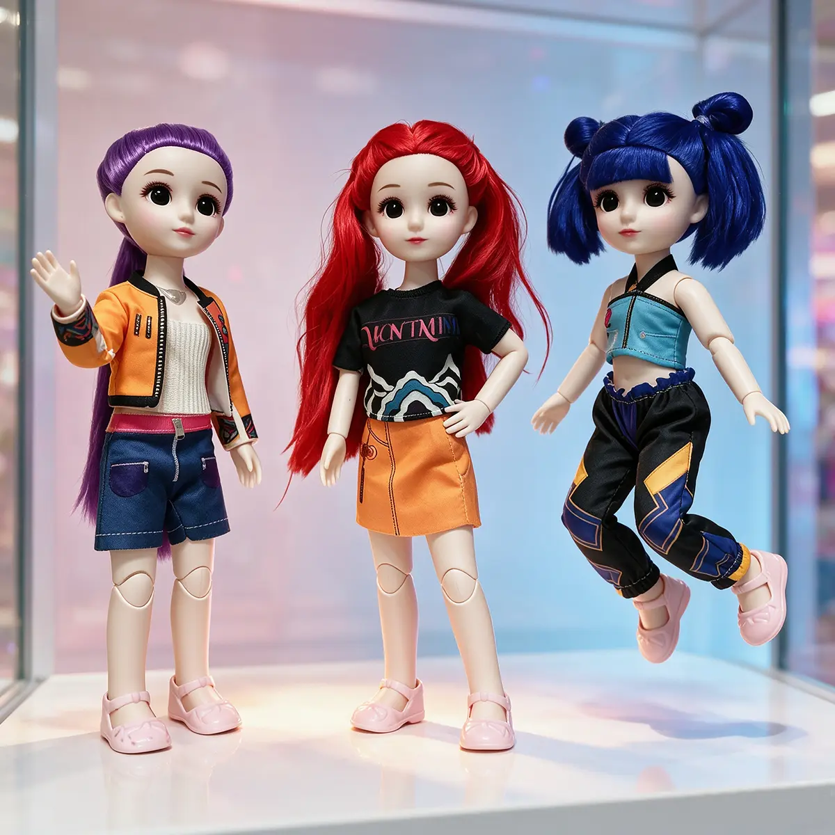 Buy 1 Get 3 Fashion Posable Dolls Set 30cm/11.81 in, Stylish Dress Up Girl Doll Toys Kids Birthday Gift