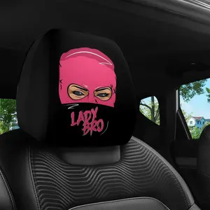 2pcs Set of Women'S Printed Car Pillowcases, Headrest Protection Decoration, Suitable for Long-distance Travel, Self Driving Tours and All Seasons, Car Interior Additions, Car Accessories, Lightweight Protection, Polyester Fiber