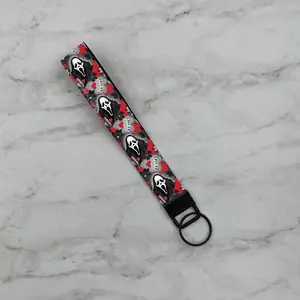 Horror Movie Inspired Traditional Tattoo Ghost Face Wristlet Mini Lanyard